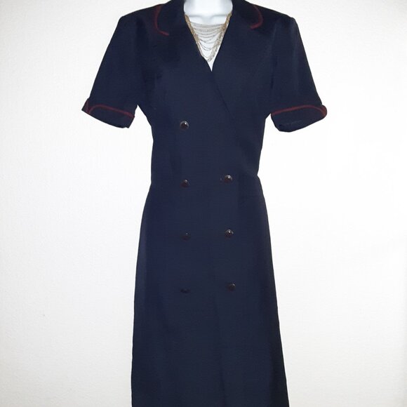 United Airlines Y2K * Navy Uniform Dress * Size 4-See Measurements * Stewardess - Picture 6 of 7